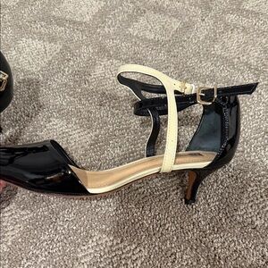 EUC SCHUTZ Heels two-toned strappy buckle design low to the ground
